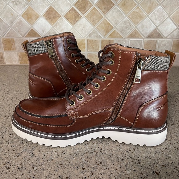 Madden Men’s Didann Cognac Brown Leather Boots in Size 7.5 - Picture 4 of 9